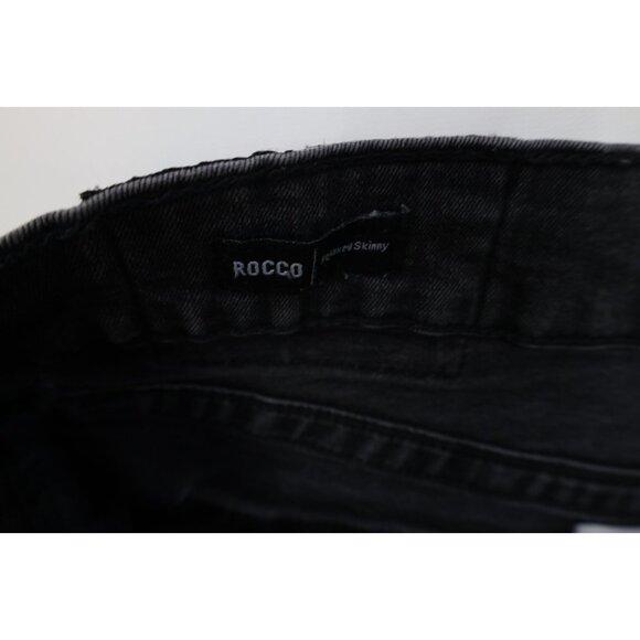 True Religion Mens 42x34 Faded Rocco Relaxed Fit Skinny Leg Denim Jeans Black - Picture 8 of 13